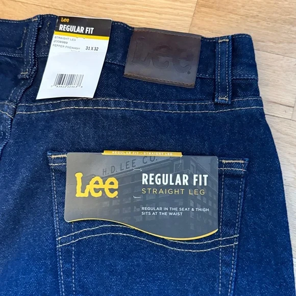 Lee Men's Straight Fit Jeans - Deep Blue NWT 31/32 - Picture 6 of 10
